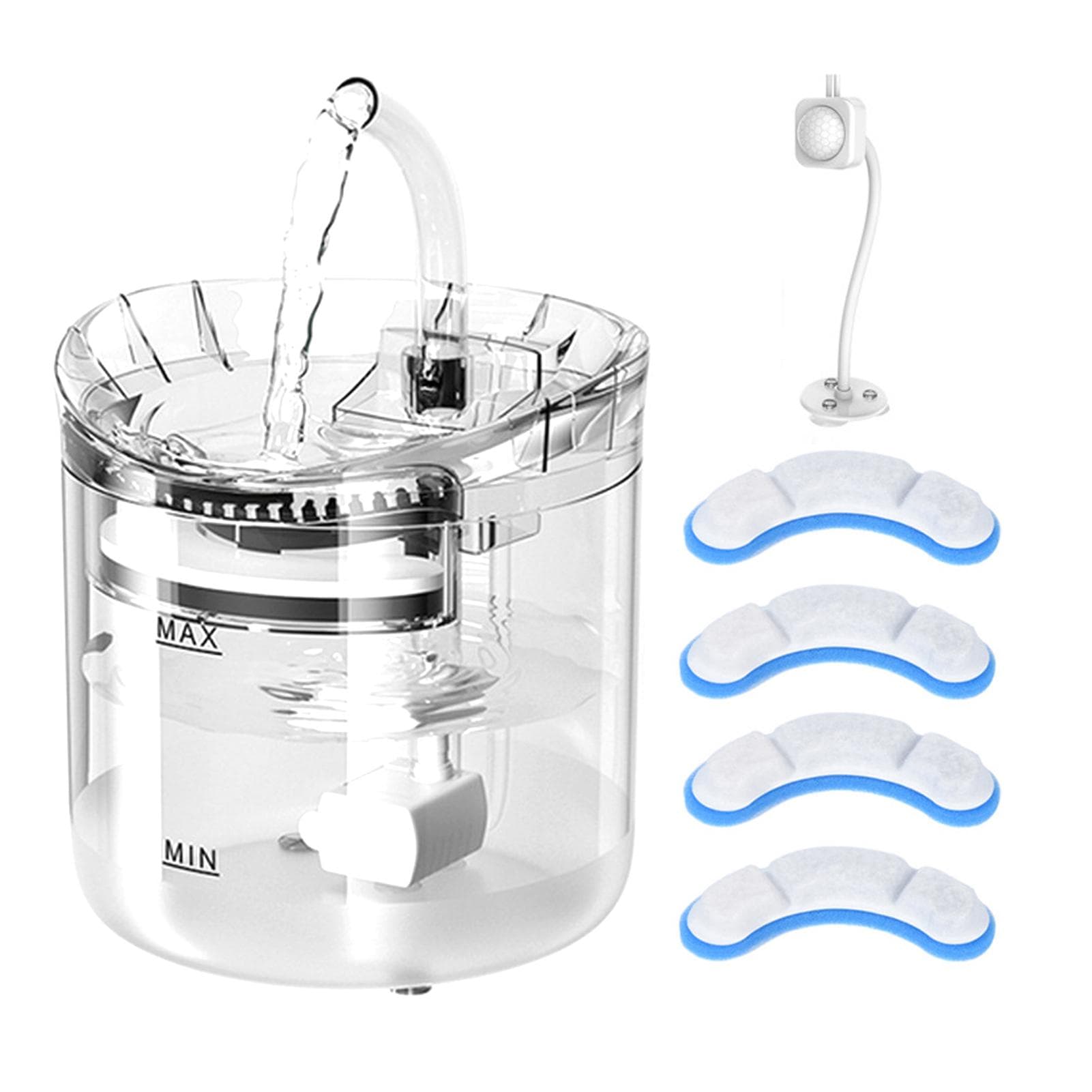 Cat Water Fountain, Dog Water Dispenser, 2L Super Quiet Automatic Pet Drinking Fountain 2 Water EU transparent