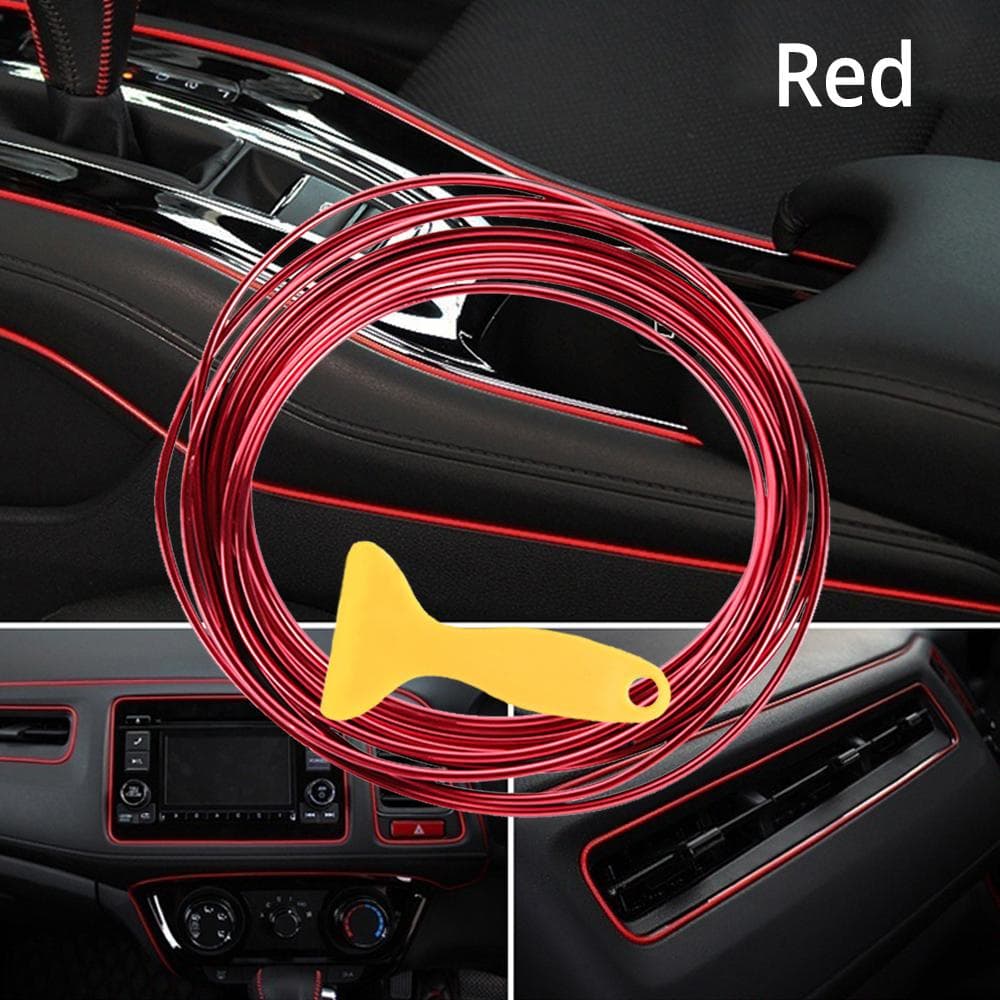 Universal 5M Auto Moulding Trim Car Interior Decoration Strip Seal Moulding Strip Door Dashboards Edge Car Trim Line for Party red