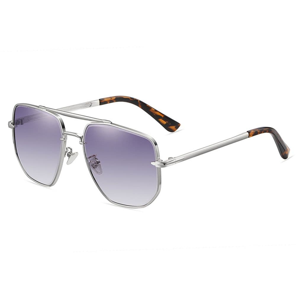 Retro Metal Frame Sun Glasses for Men Driving Polygon Sunglasses Vintage Shades Stylish UV Protection As Shown