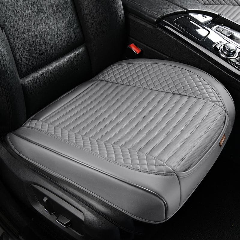 SEAMETAL 1PC Car Front Seat Cover Napa Leather Breathable Car Seat Cushion Cover for Four Seasons 1pc front seat gray