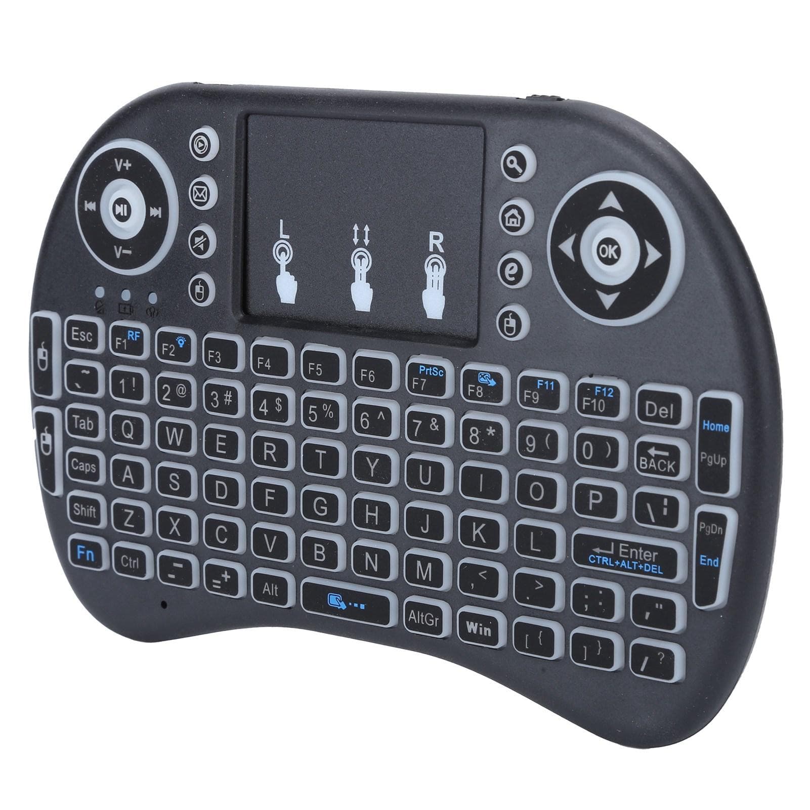 Mini Wireless Keyboard Backlit 2.4GHz 10 Meter Working Distance Smart Touchpad for PC