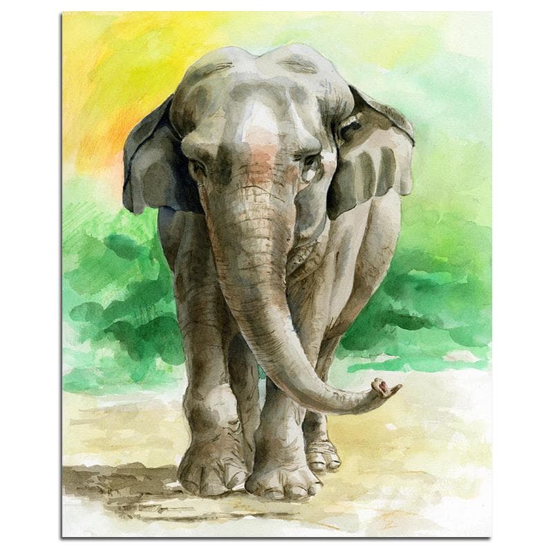 Full Round Diamond Mosaic Elephant 5D DIY Diamond Embroidery Animal Rhinestones Mosaic Wall Art 20X30CM