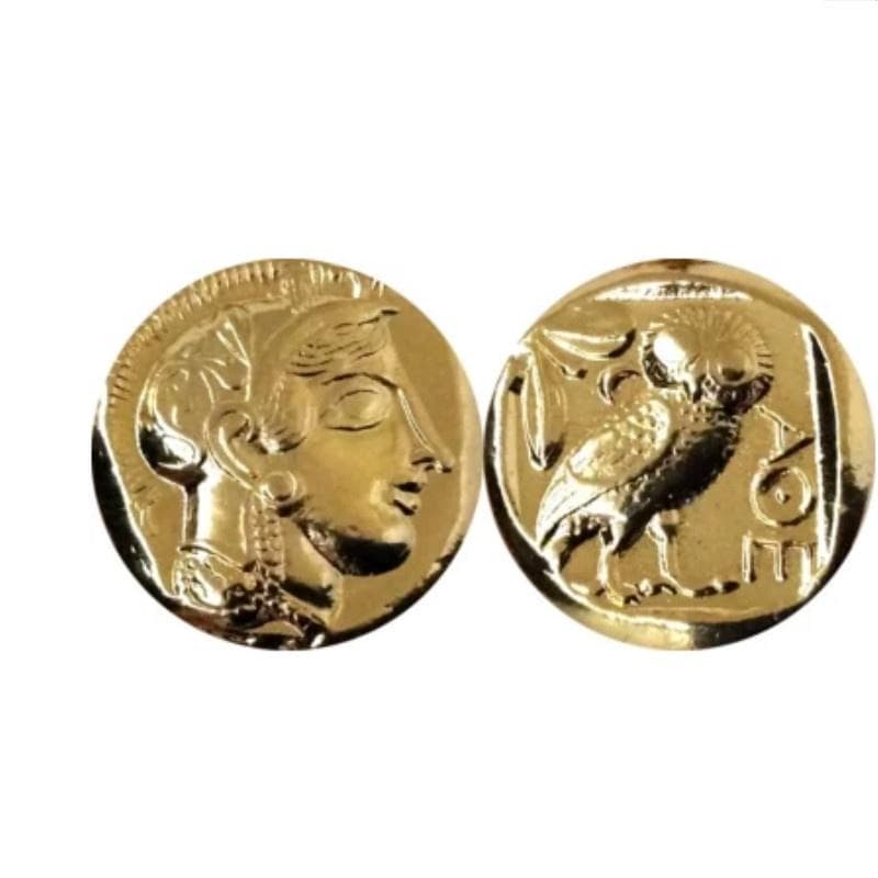 Antique Greek Gold Coin Wisdom God Owl Gold Coin Ancient Greek Silver Coin 1pc