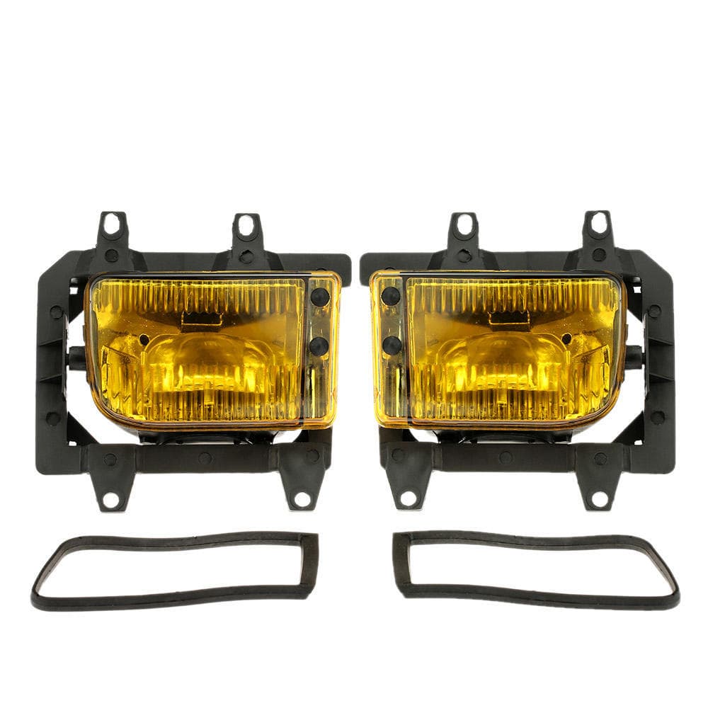 Pair of Left & Right Front Fog Light transparent Plastic Lens Kit for BMW E30 3-Series 1985-1993 yellow