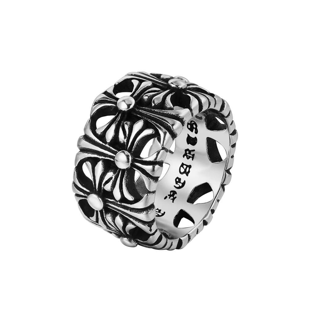 Personalized Retro Cross Men's Titanium Steel Ring 8