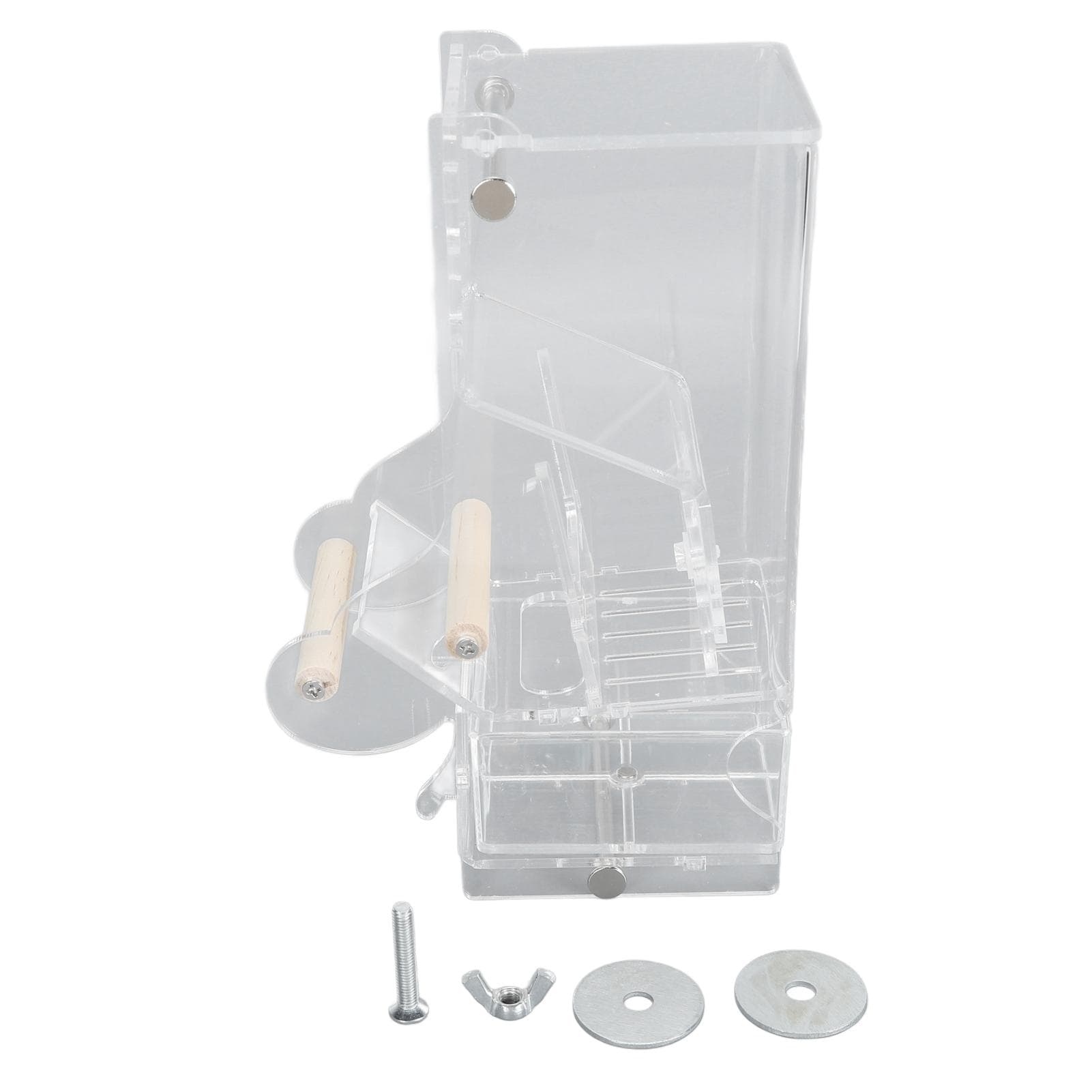 Automatic Parrot Feeder Prevent Spillage and Splashing Easy Installation Acrylic Transparent Bird L(for 6.5-9kg)