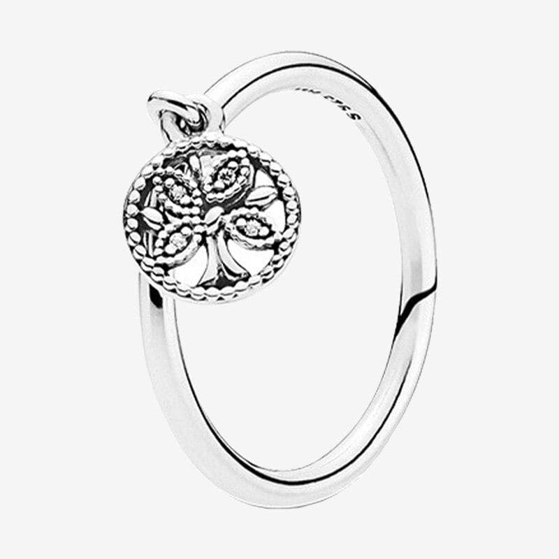 925 Sterling Silver Pan Ring Simple Tree Of Life Ring For Women Wedding Party Gift Fashion Jewelry 7
