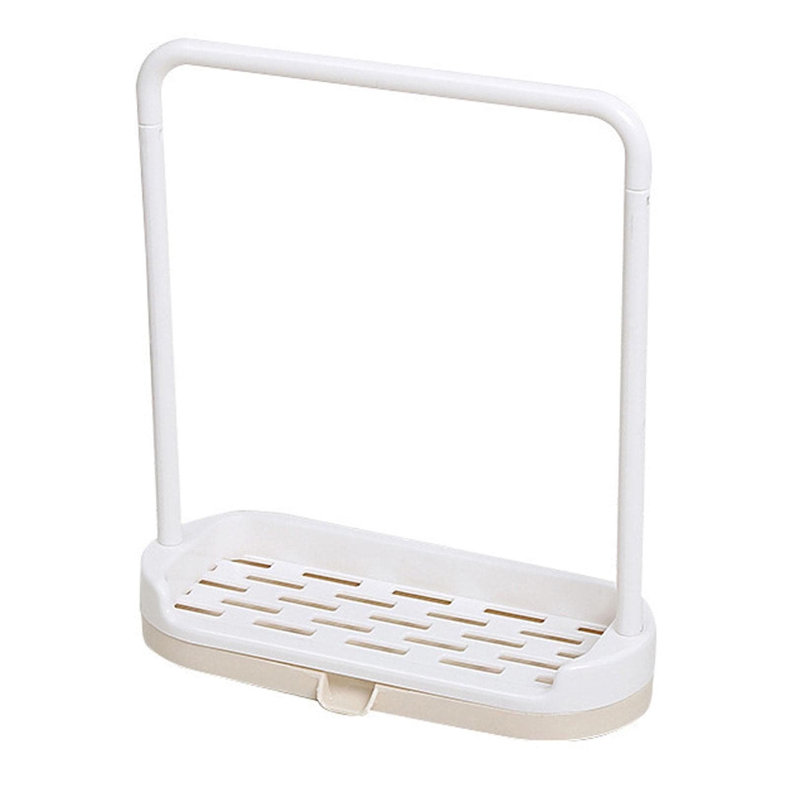 Kitchen Sink Sponge Holder Multipurpose Kitchen Rag Stand Sponge Holder with Dishcloth Drying Rack beige