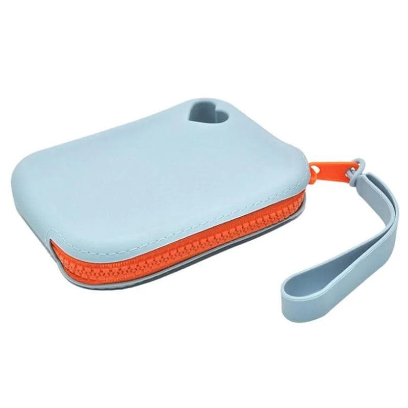 Silicone Reusable Bags Makeup Storage Pouch Zipper Silicone Cosmetic Bag Waterproof Travel Portable Makeup Brush Bag blue
