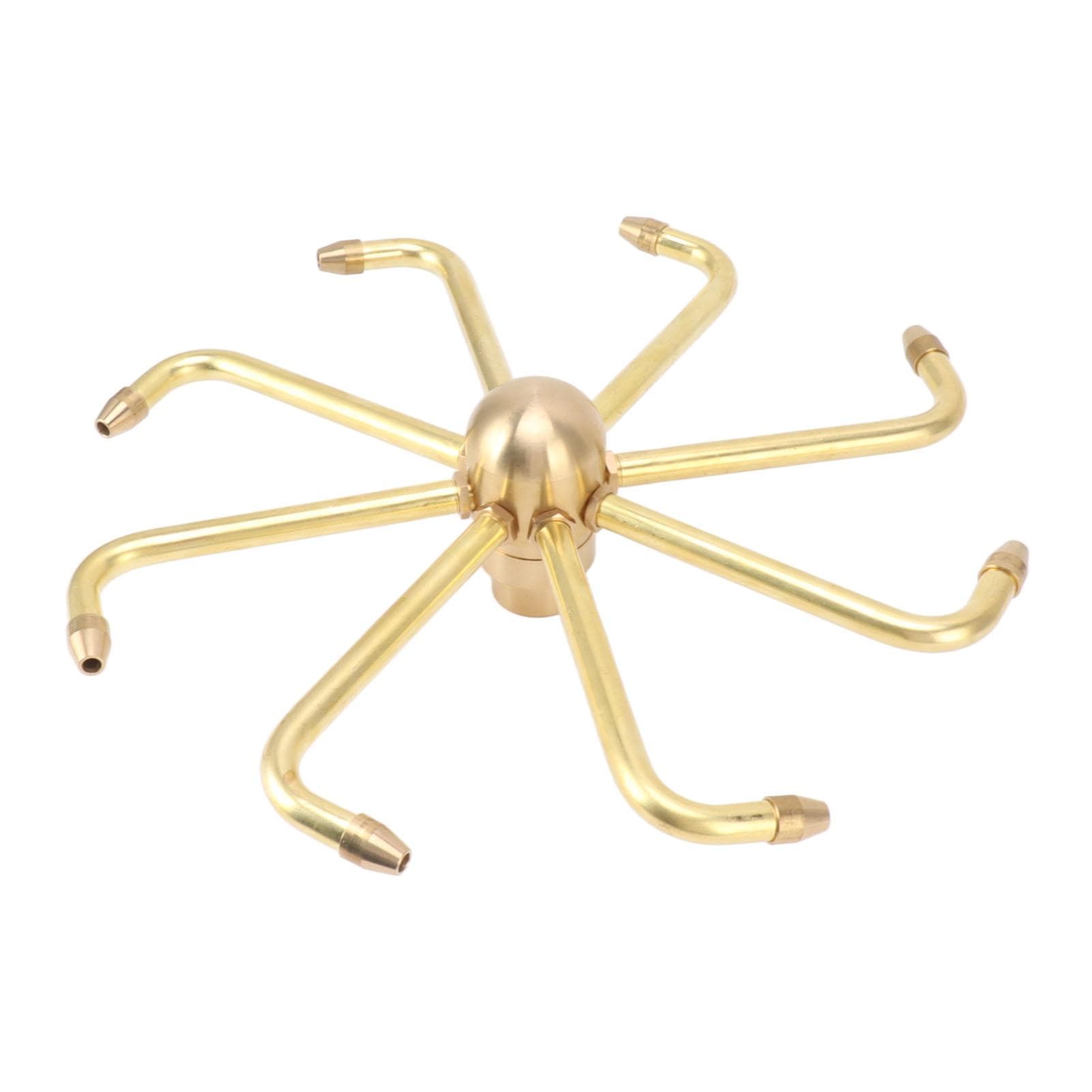 8 Holes Fountain Nozzles Brass Windmill Rotating Fountain Water Spray Head for Rockery Fish Pond