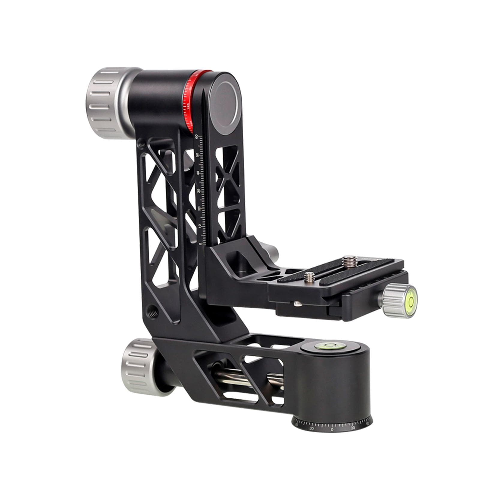 XILETU XGH-3 Panoramic Gimbal Tripod Head Aluminum Alloy Material with QR Plate 1/4 Inch & 3/8 Inch black