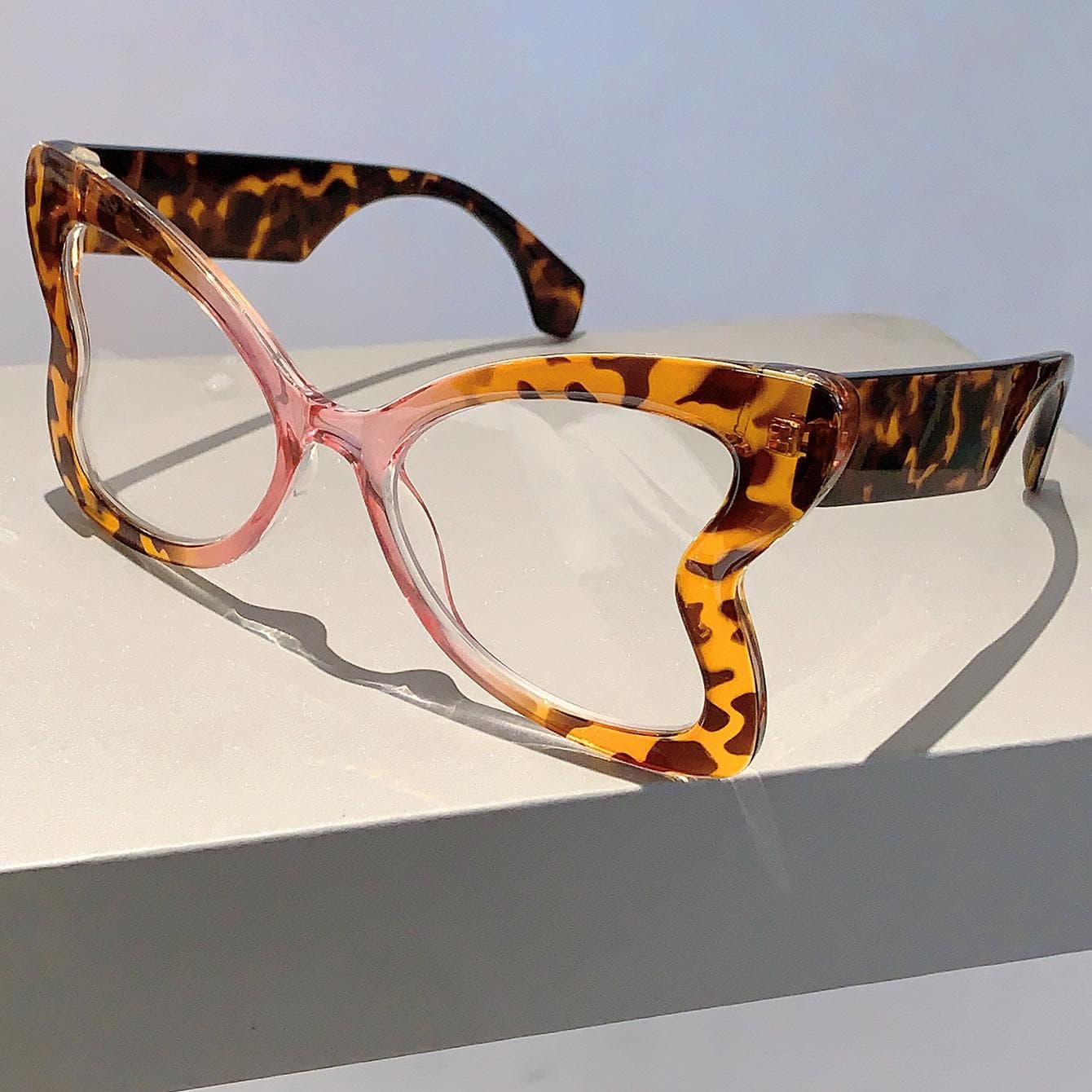 KAMMPT Oversized Butterfly Sunglasses Stylish Vintage Multicolor Shades Trendy Brand Design Women Eyewear without case