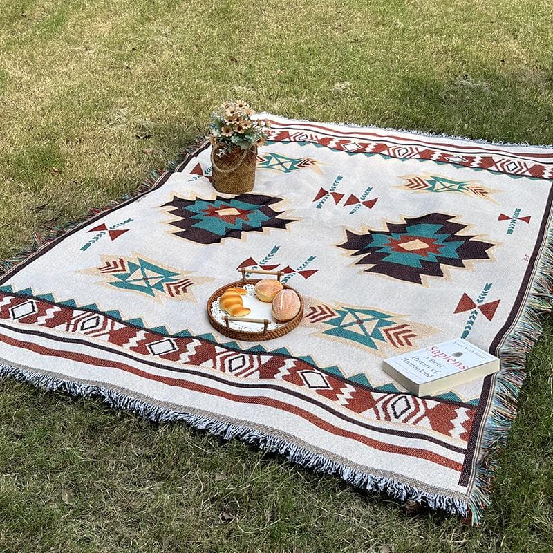 Bohemian Camping Blanket, American Cross Border Outdoor Camping Gear, Lawn Floor Mat, Tablecloth, Tent, Moisture Proof Picnic Mat 180x230