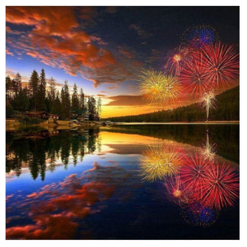 5D DIY Diamond Embroidery Landscape Trees Home Decoration Diamond Painting Needlework Gift 30X30CM