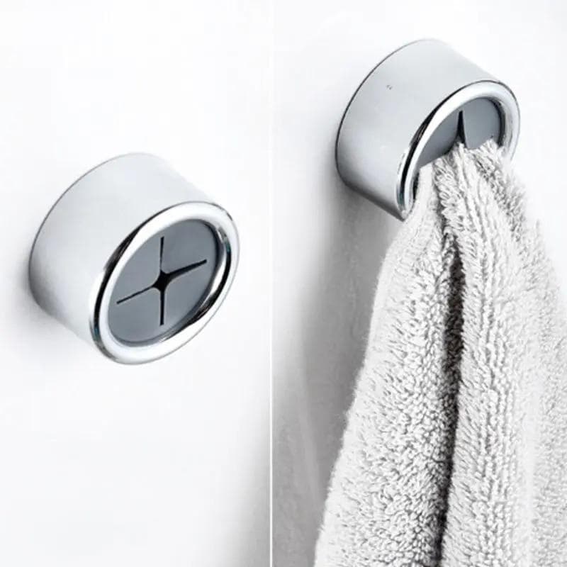 Self Adhesive Towel Holder Wall Mount Wash Cloth Rack Storage Hook For Home Kitchen Bathroom grey