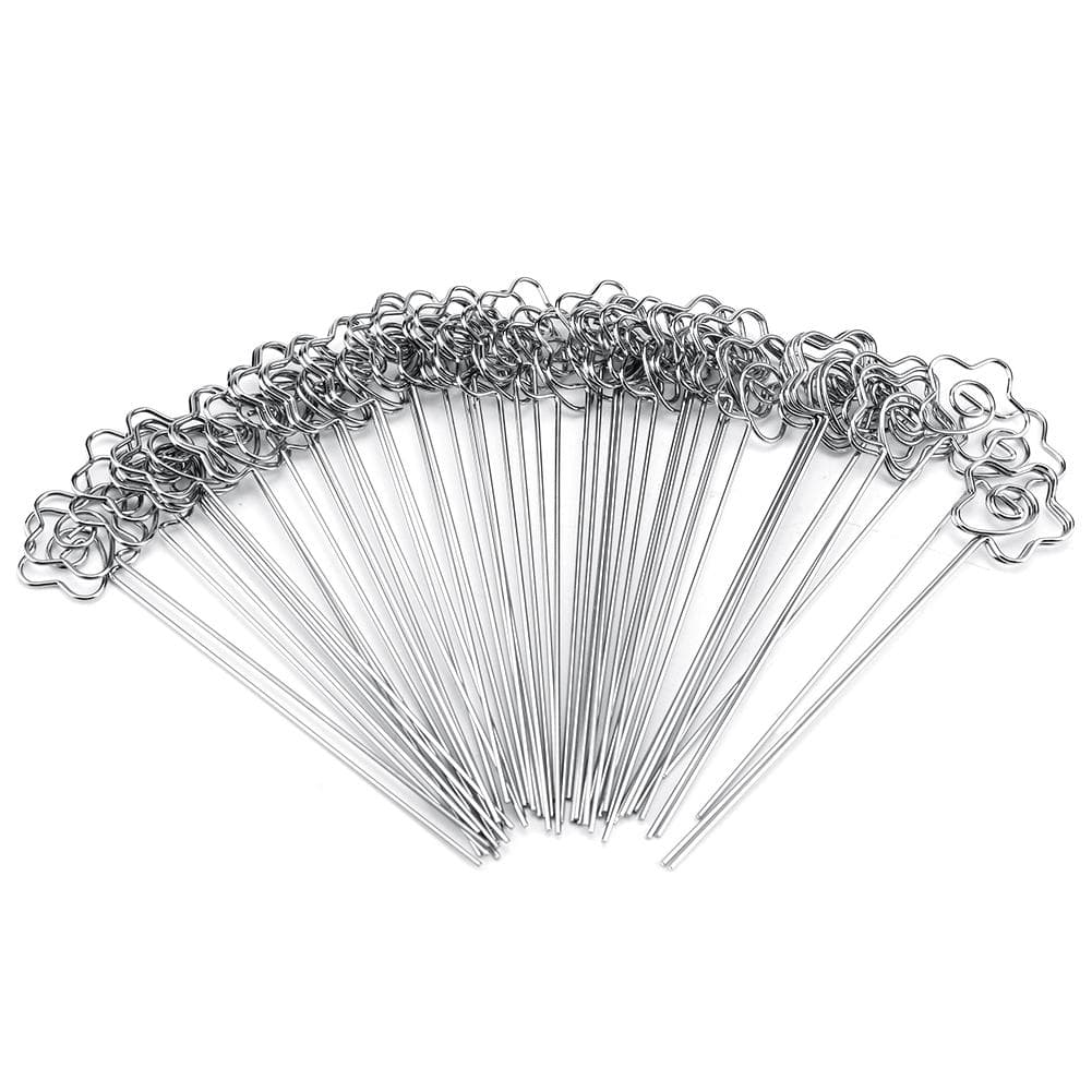50pcs Metal Wires Photo Card Picture Memo Paper Note Display Clip Holders Flower Shape