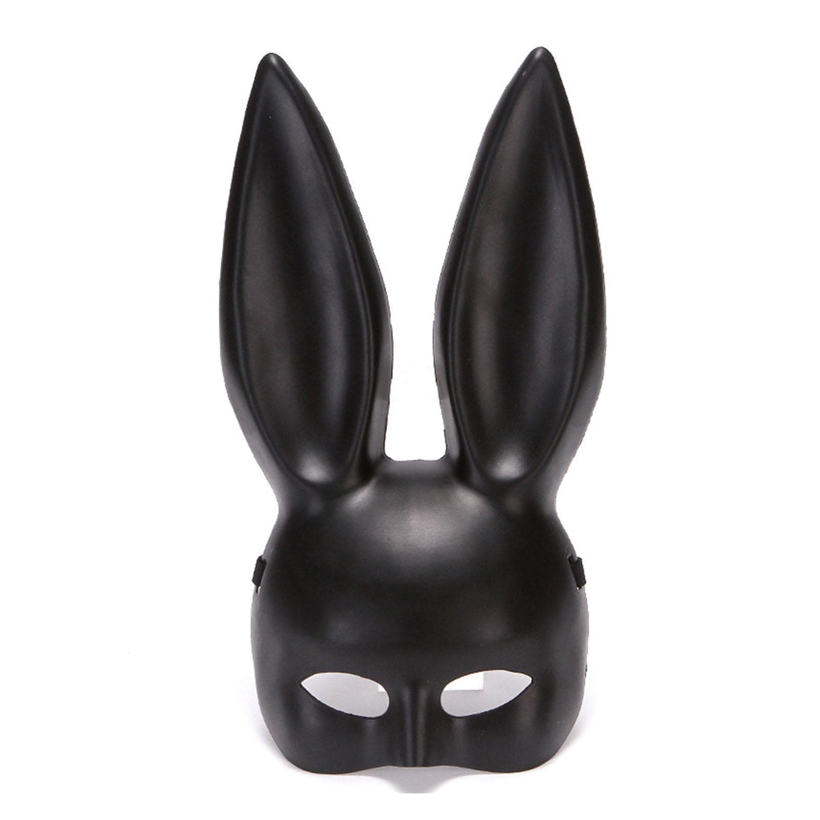 Rabbit Ears Mask Half Face Environmental Protection PVC Masquerade Mask for Parties Costume Matte matte black