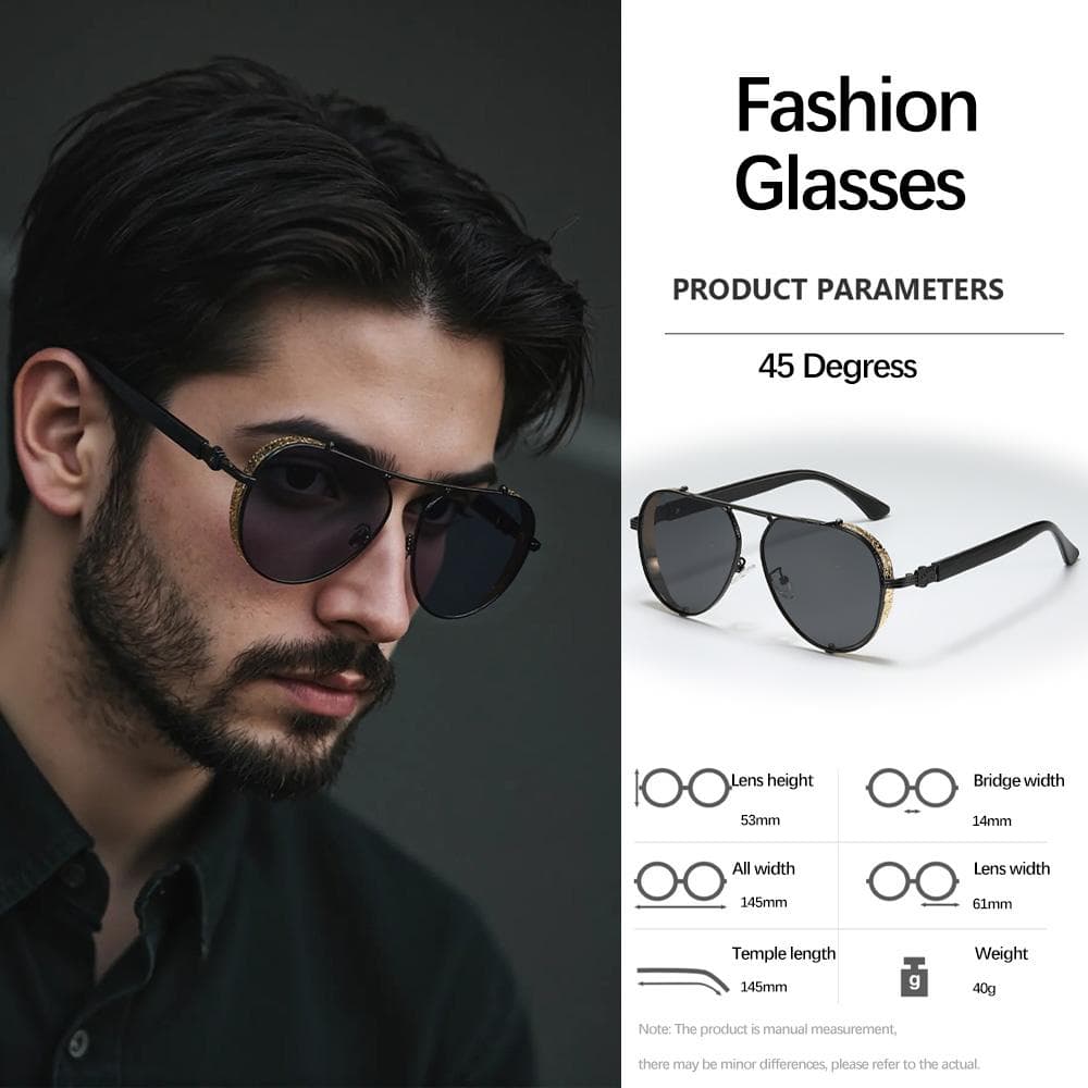 Vintage Sunglasses for Men Retro Metal Frame Light Luxury Workplace Accessories Stylish Sunglasses Men