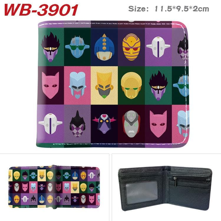 JoJo's Bizarre Adventure Wallet PU Leather Bi-Fold Purse With Coin Pocket Card Holder 2 fold