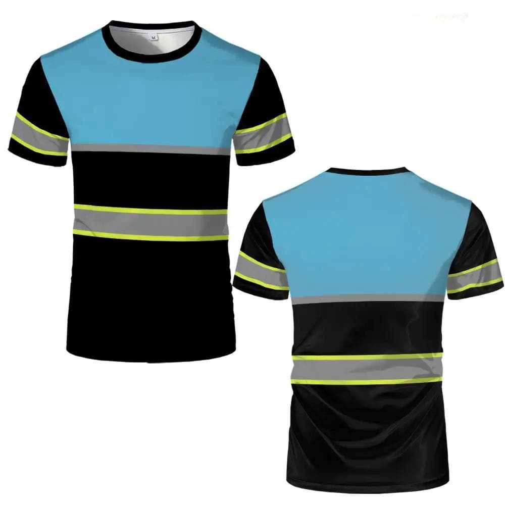 High End Men T-shirts Safety Work Clothing 3D Print Breathable Uniform Tees Sweat Wicking Comfort Oversized T Shirt XL