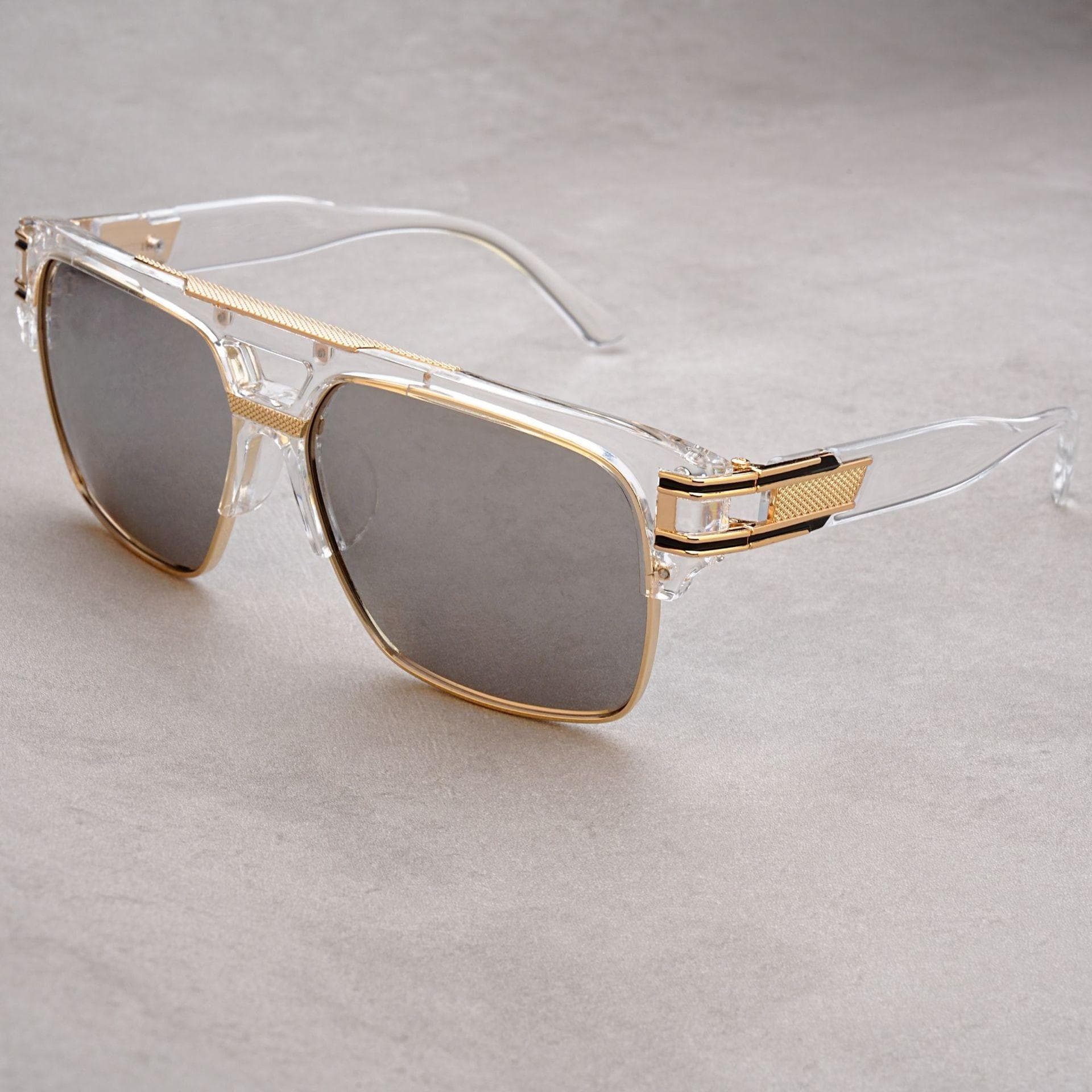 European American Fashion Sunglasses Transparent Frame Retro Square Sunshade Mirror For Men Women