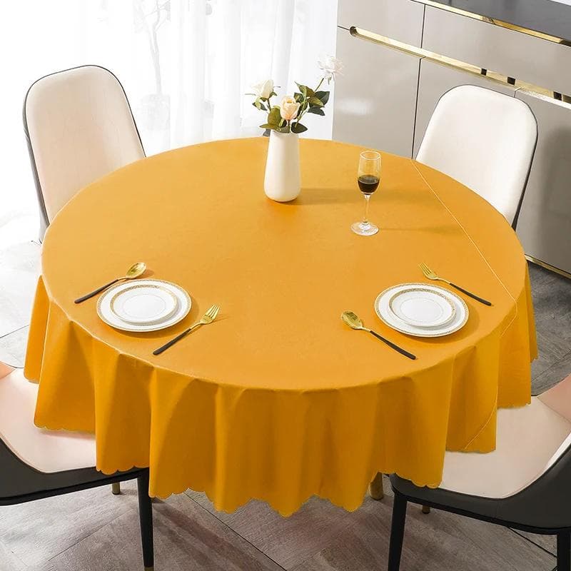Simple Business Style Solid Color Round Tablecloth Thick Multicolor Table cover Waterproof Oil Resistant Washable Table Case 160cm round 1pcs