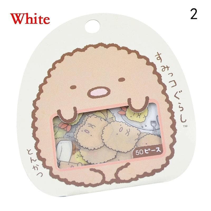 50pcs Cute Japanese Sumikko Gurashi Sticker Flakes Bag Sack Anlimals Scrapbooking white