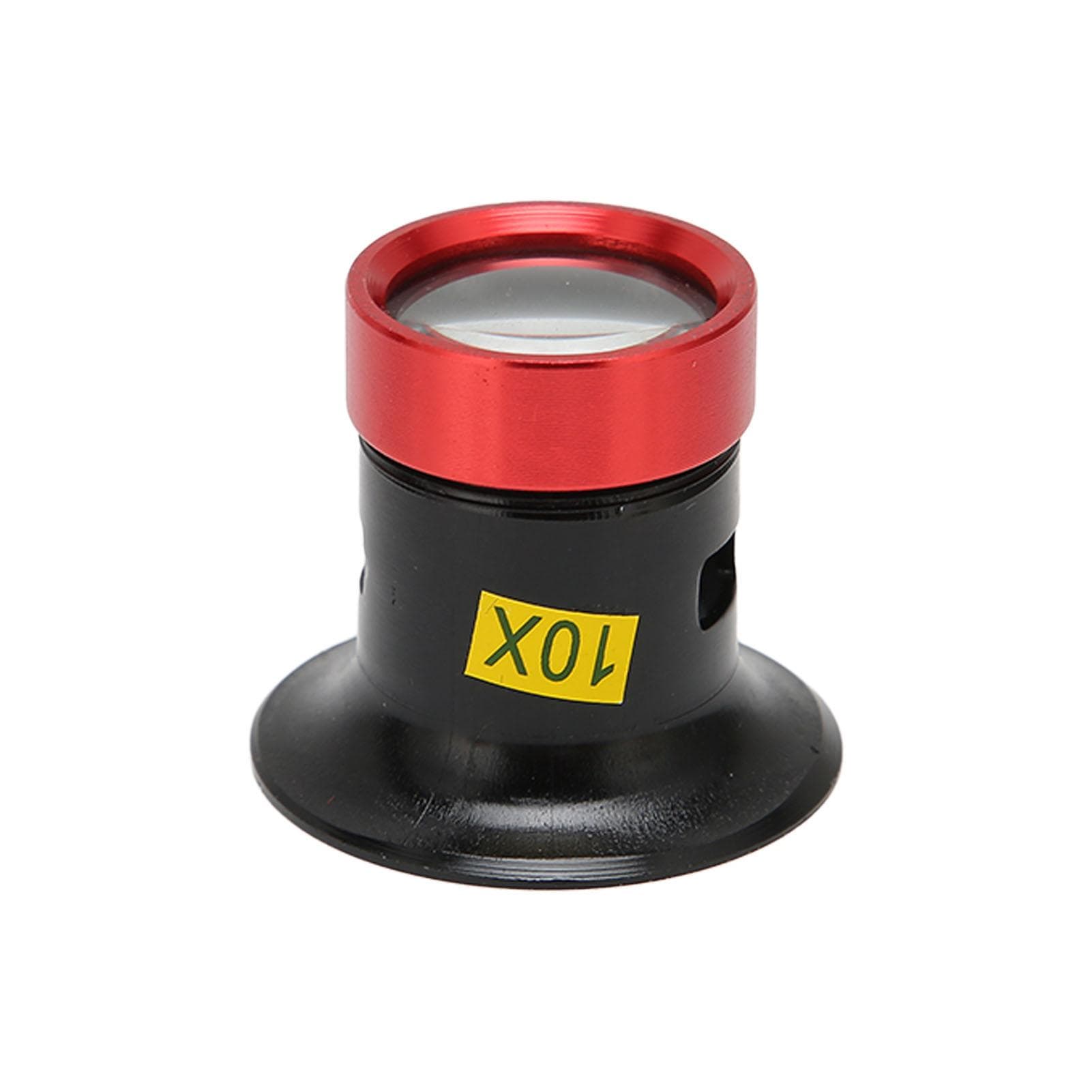 Jewelers Eye Loupe Magnifier 10X Red and Black Lightweight Magnifying Glass Jewelry Watch Repair
