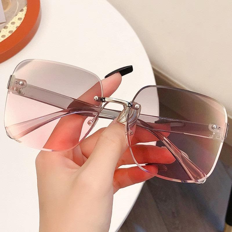 Square Women Sunglasses Retro Fashion Frameless Gradient UV400 Protection Stylish Sun Glasses for Women