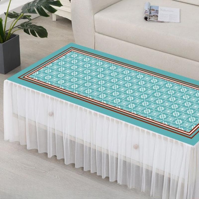 Minimalist Lace All-around Coffee Table Cover Waterproof Oil Proof Washable Coffee Table Set Living Room Decorative Tablecloth 50x100x40cm 1pcs