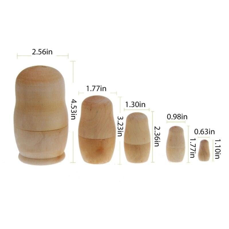 Nesting Dolls Wooden Unfinished Matryoshka Unique Gift Home Decoration