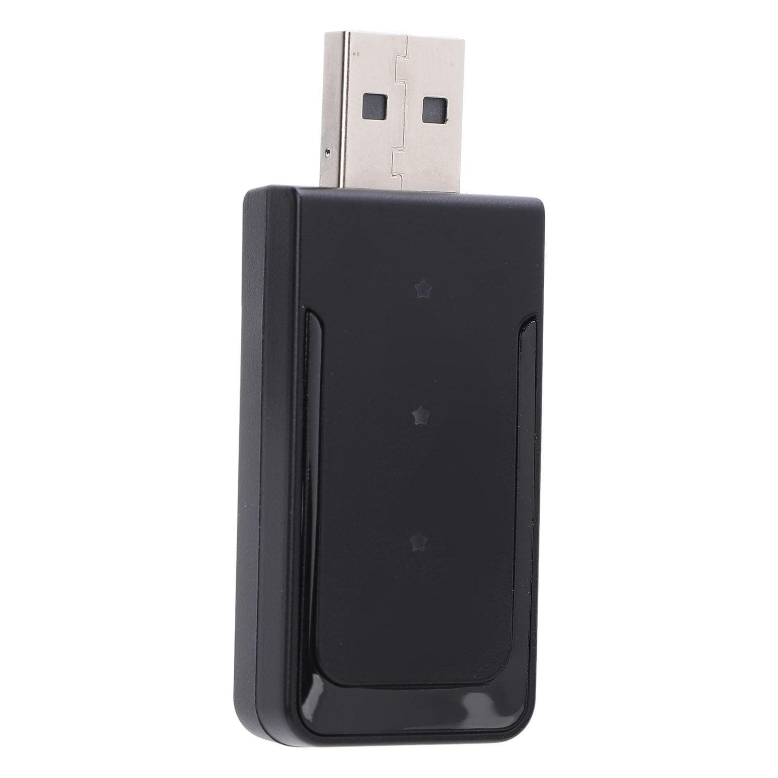 Car Wireless Adapter 2 in 1 Compact Portable 1 Key Switching Auto Wireless Adapter Silver black