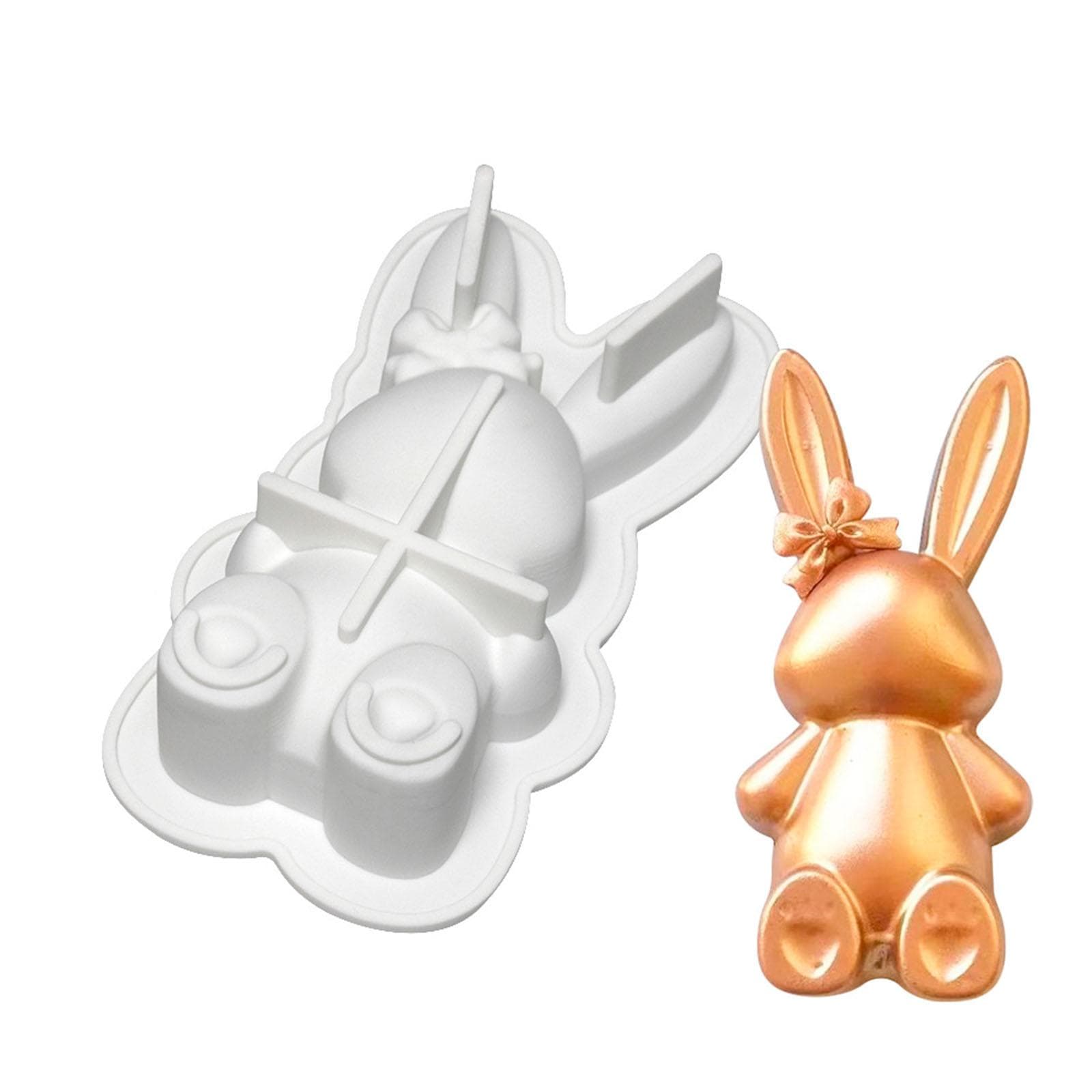 Rabbit Chocolate Fondant Candle Silicone Molds Epoxy Resin DIY Ornaments Making Soap Melt Resin Clay Home Decorations