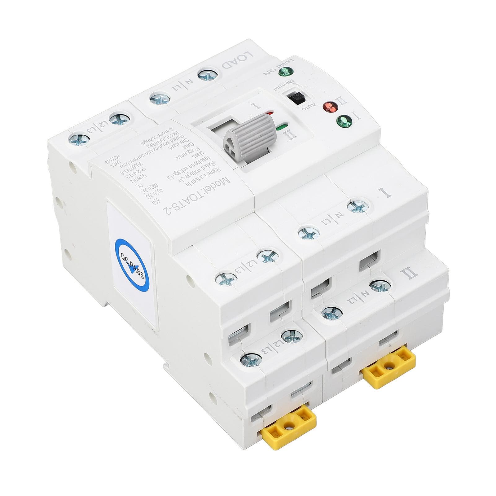 Dual Power Automatic Transfer Switch 4P 63A Emergency Generator Changeover Switch for Home 220V