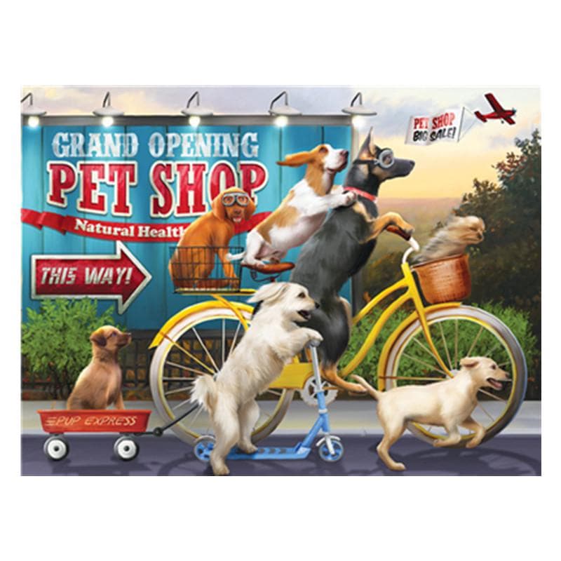 DIY Diamond Painting Full Round Rhinestone Dog Bike 5D Embroidery Cross Stitch 20X30CM