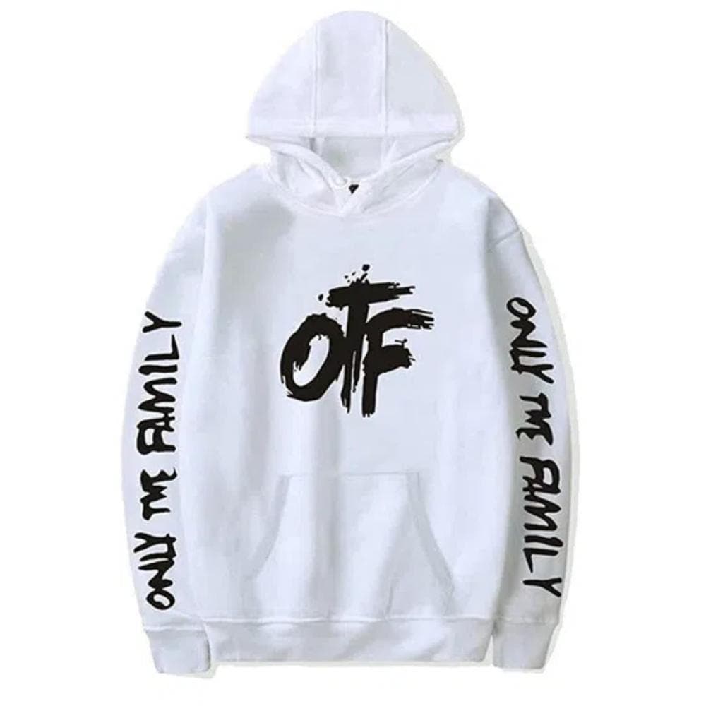 Unisex OTF Printed Hip-hop Casual Sports Hoodie 4XL white