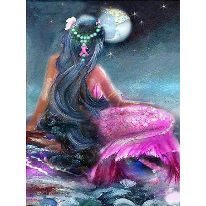 Diamond Embroidery Mermaid Diamond Painting Full Round Rhinestones DIY Diamonds Mosaic Hobby 20X30CM