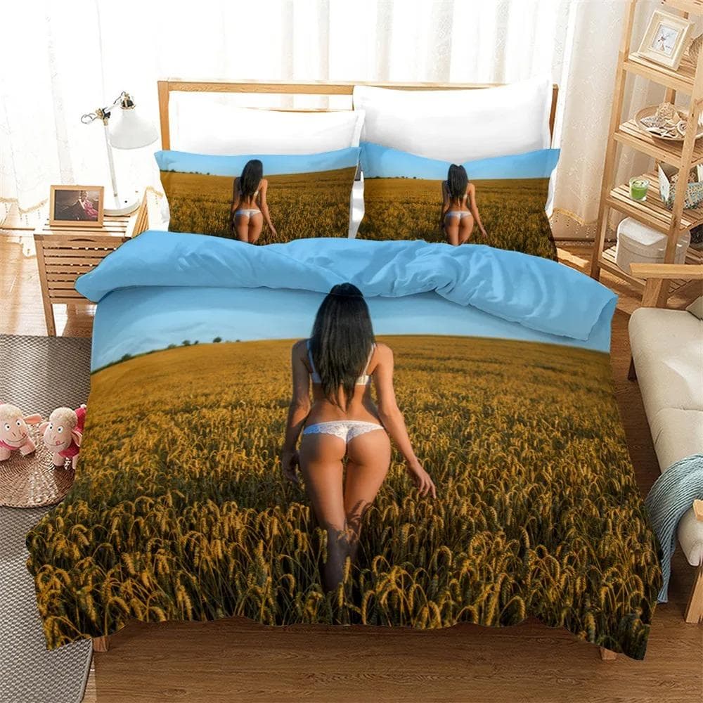 3D Digital Bikini Bedding Set,Duvet Cover Pillowcase,Popular Style (No padding No sheet) queen bedding set 70x133cm 2pcs