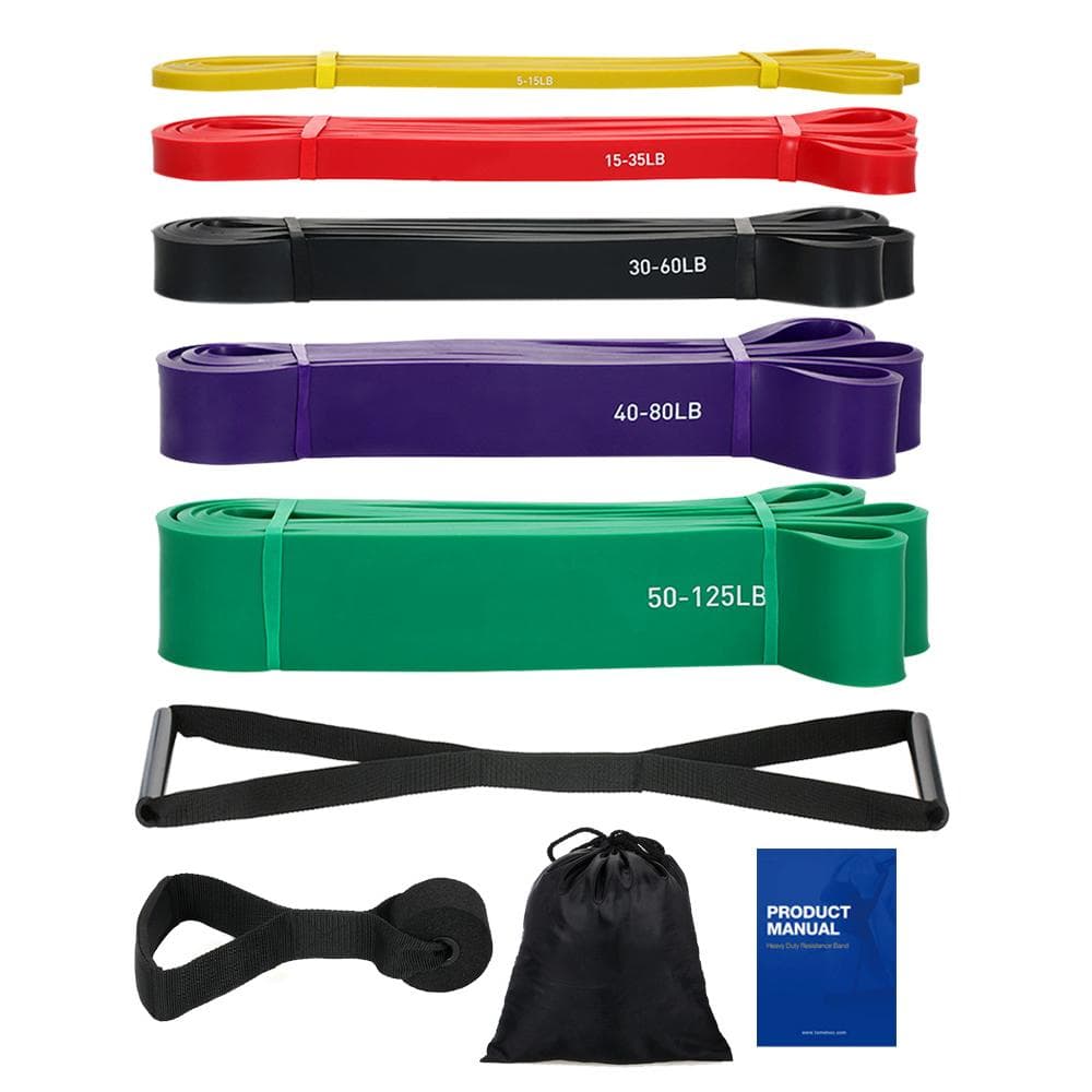 Aeike 5 Packs Pull Up Assist Bands Set Resistance Loop Bands Powerlifting Exercise Stretch Bands