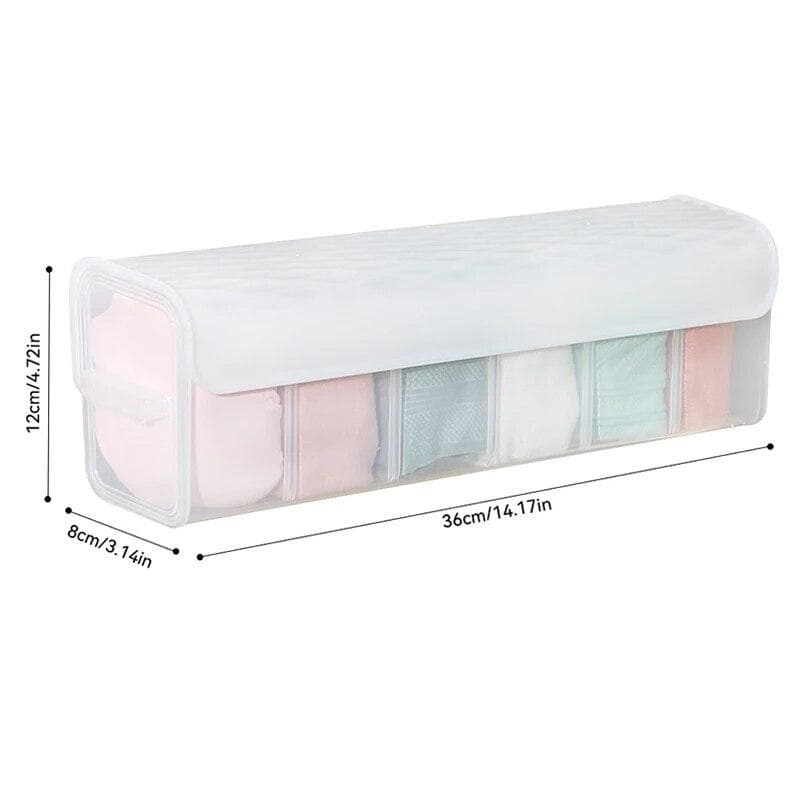 Wall Hanging Transparent Underwear Panties Storage Box Socks Storage Box Closet Organizer Bedroom Storage Organizer white