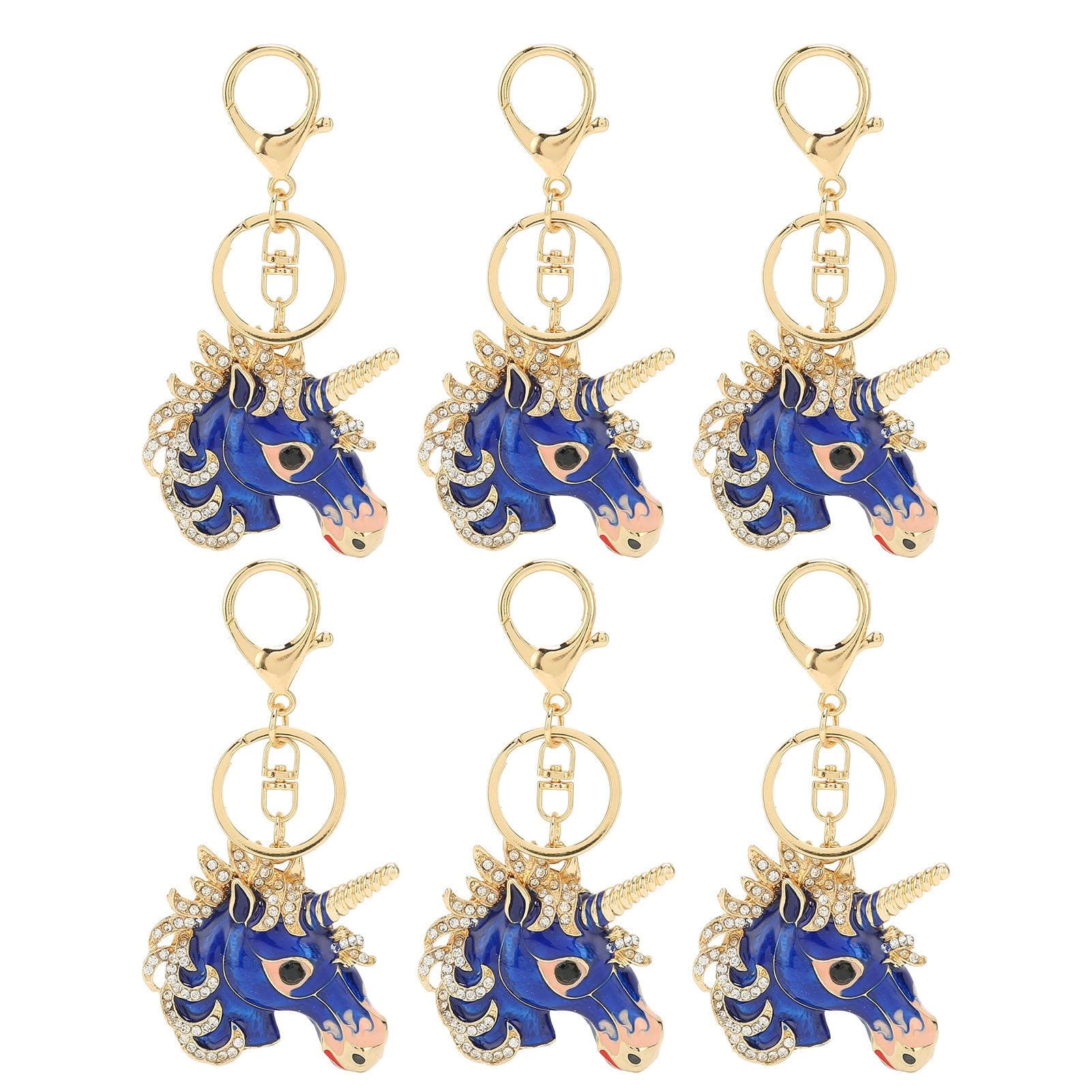 6pcs Animal Keychain Lovely Appearance Exquisite Details Decorative Key Chain for Bag Pendants blue