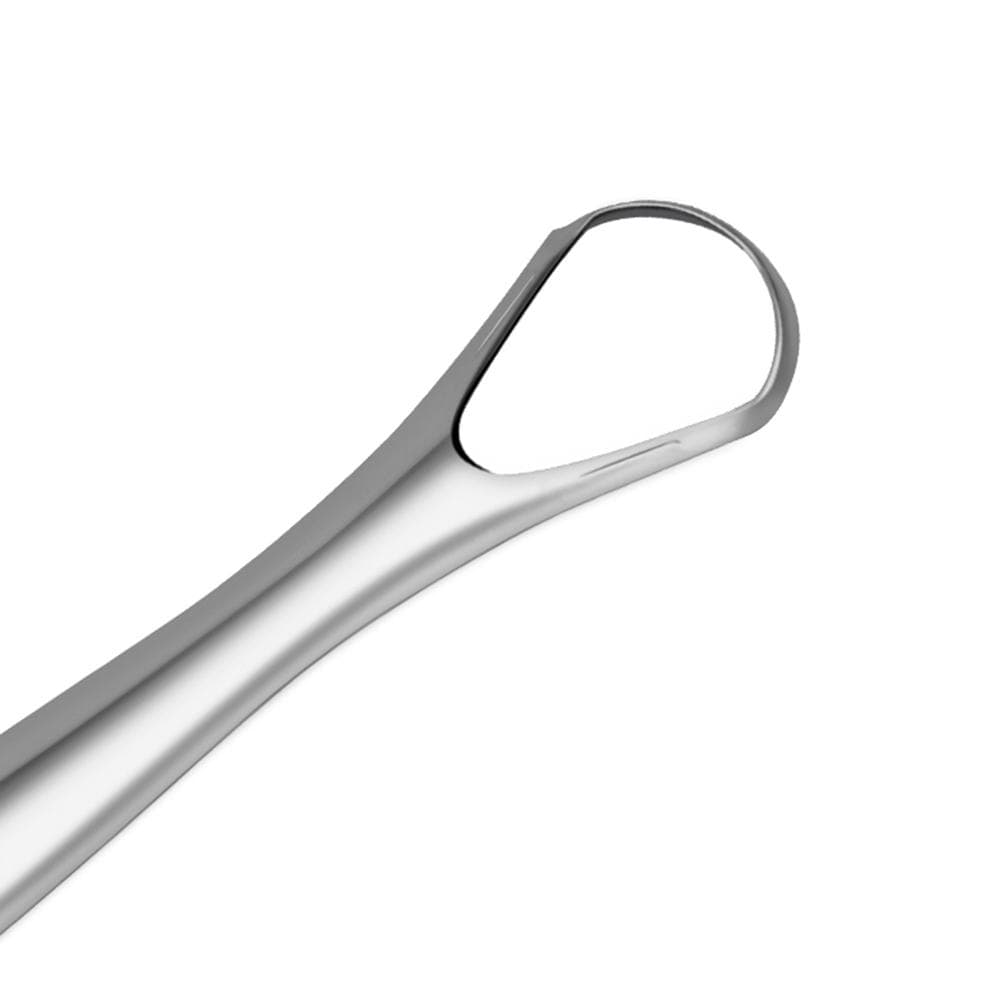 Tongue Scraper Reusable Portable Stainless Steel Oral Tongue Cleaner Brush silver