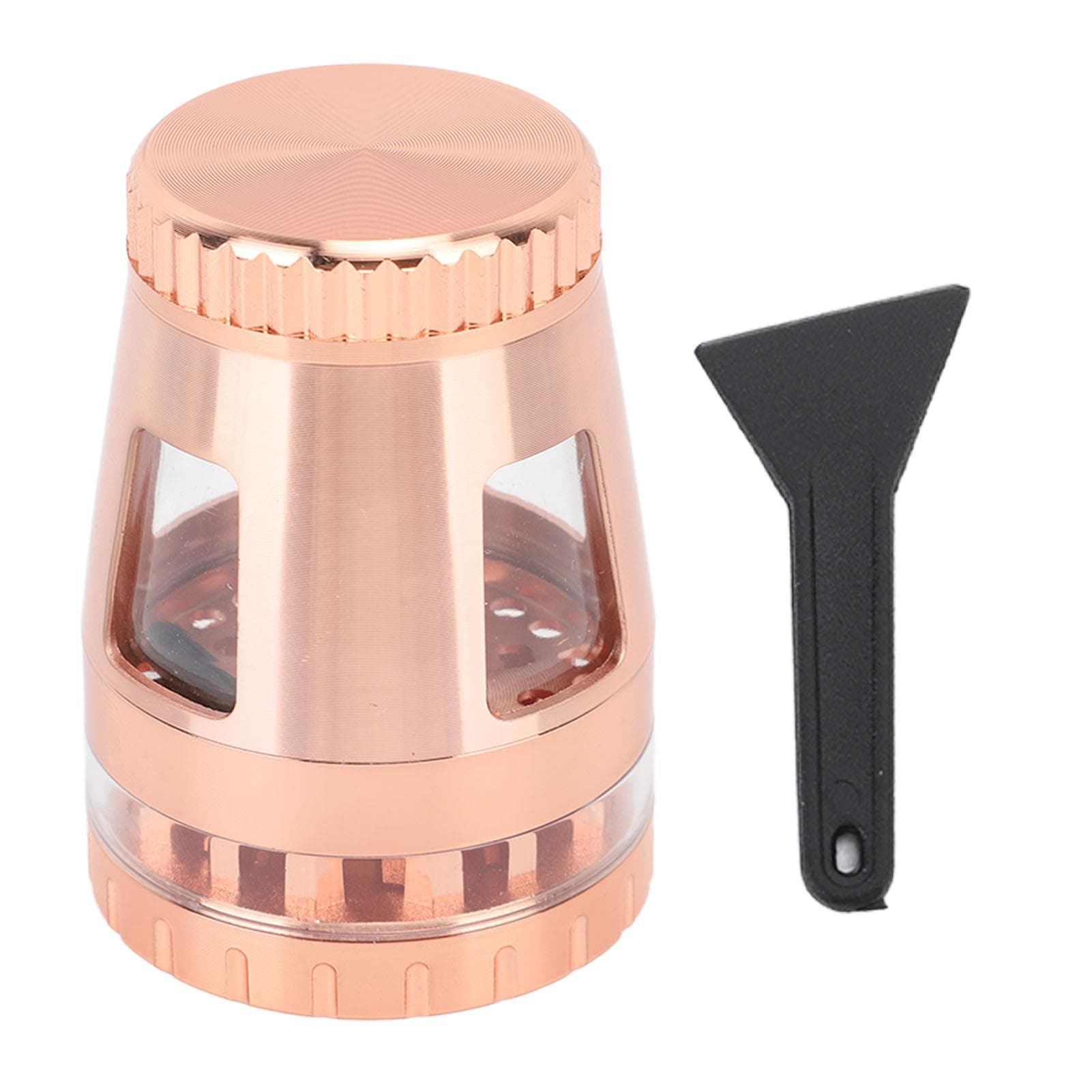 Spice Grinder Small Portable Rust Proof Zinc Alloy Manual Spice Mill for Dry Herbs Nuts Rose Gold Rose Gold
