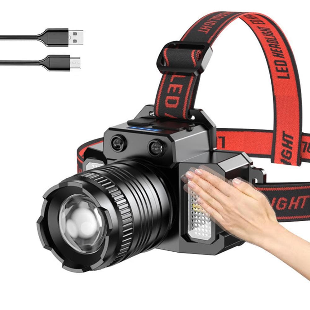 Light Weight Headlamp Outdoor Camping Fishing Multi-modes Headlight LED HeadLight USB Reachargeable black