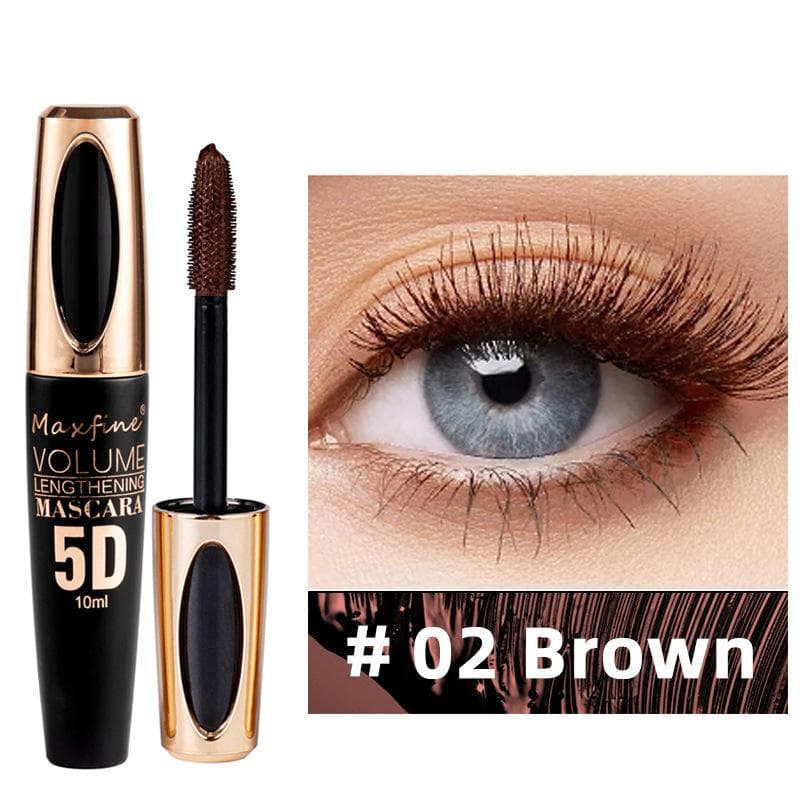 5D Silk Fibe Mascara Lengthening 5 Colors Lash Eyelash Extension Eye Lashes Brush Waterproof Beauty Makeup brown