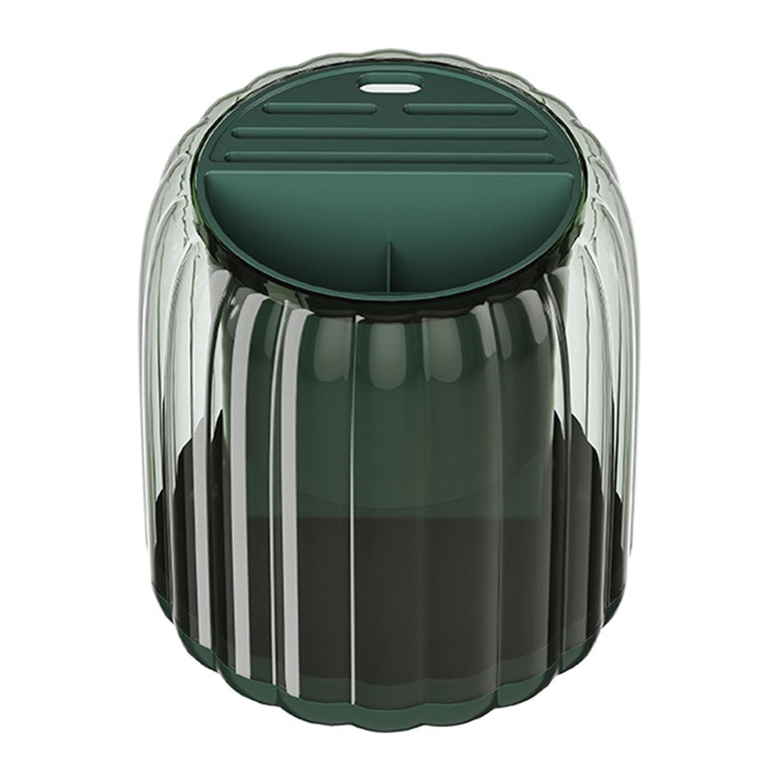 Rotating Utensil Holder Multifunction 360 Degree Space Saving Strong Plastic Knife Holder for Dark Green