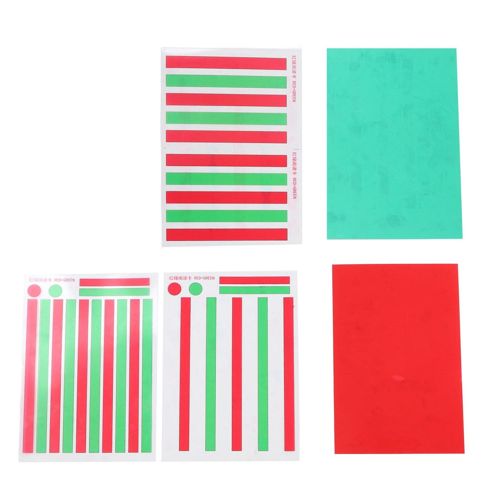 Red Green Vision Reading Aid Red Green Transparent Plastic Film Sheet Myopia Amblyopia Reading Unit