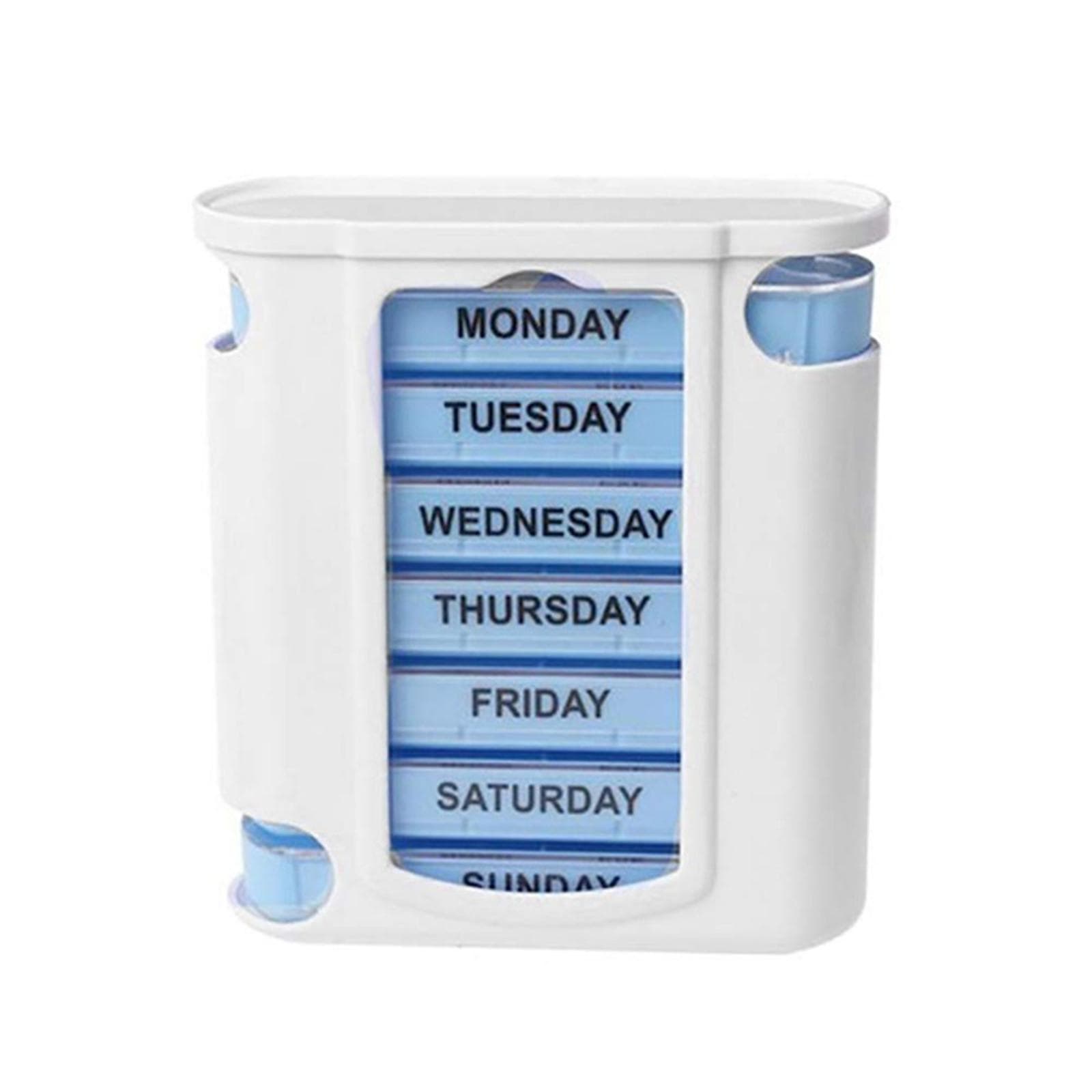 7 Day Week Pill Box Organizer Tablet Holder Medicine Tablet Drug Holder Storage Box Pillbox Case blue