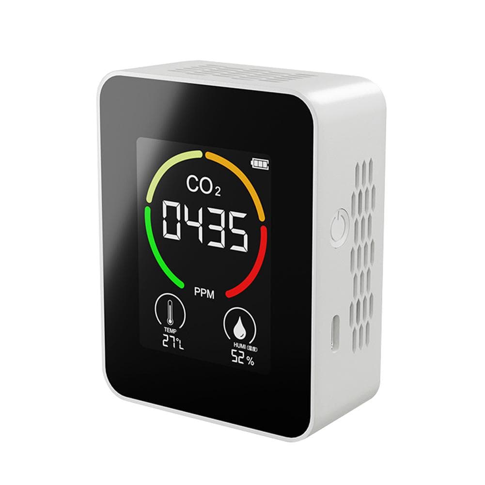 Multifunctional 3in1 CO2 Temperature Humidity Monitoring Device Home Digital Household Air Quality white