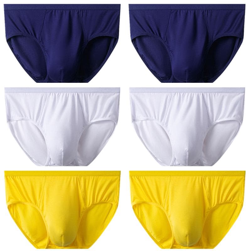 6 Pieces Men's Panties Comfortable Underwear Boxers Briefs White Bottom Modal Underpants Man Clothes Undershorts L